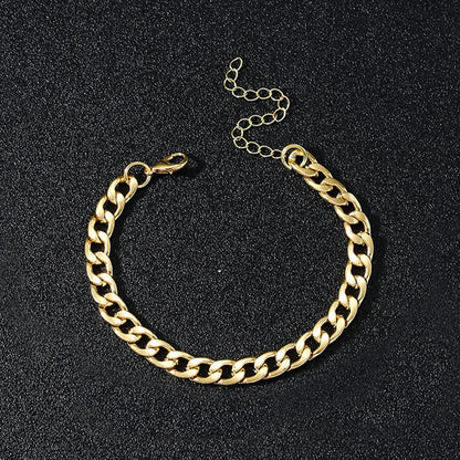 Wholesale Simple Style Solid Color Stainless Steel Plating Gold Plated Bracelets Necklace