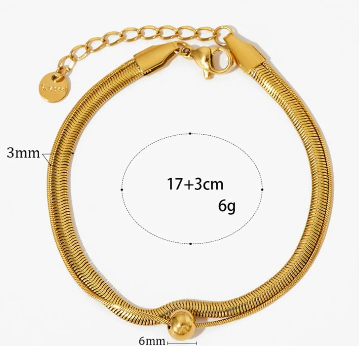 Simple Style Solid Color Stainless Steel Plating Gold Plated Bracelets Necklace