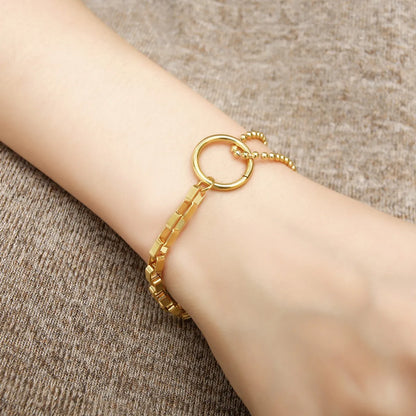 Simple Style Solid Color Stainless Steel Plating Gold Plated Bracelets