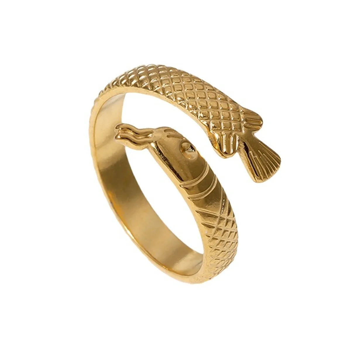 Simple Style Solid Color Stainless Steel Plating Gold Plated Open Rings