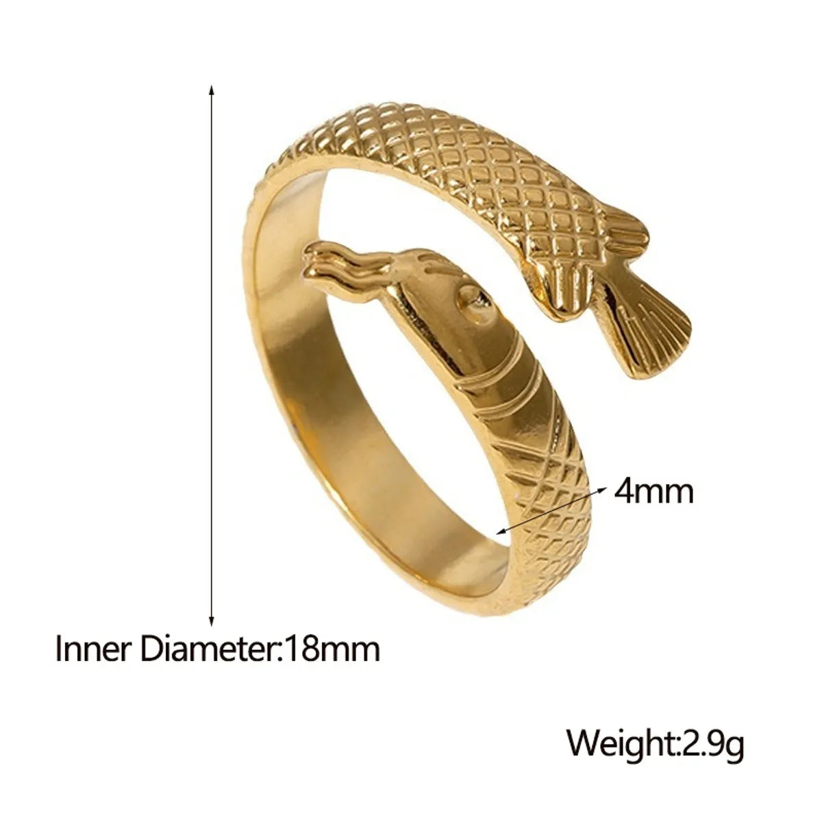 Simple Style Solid Color Stainless Steel Plating Gold Plated Open Rings