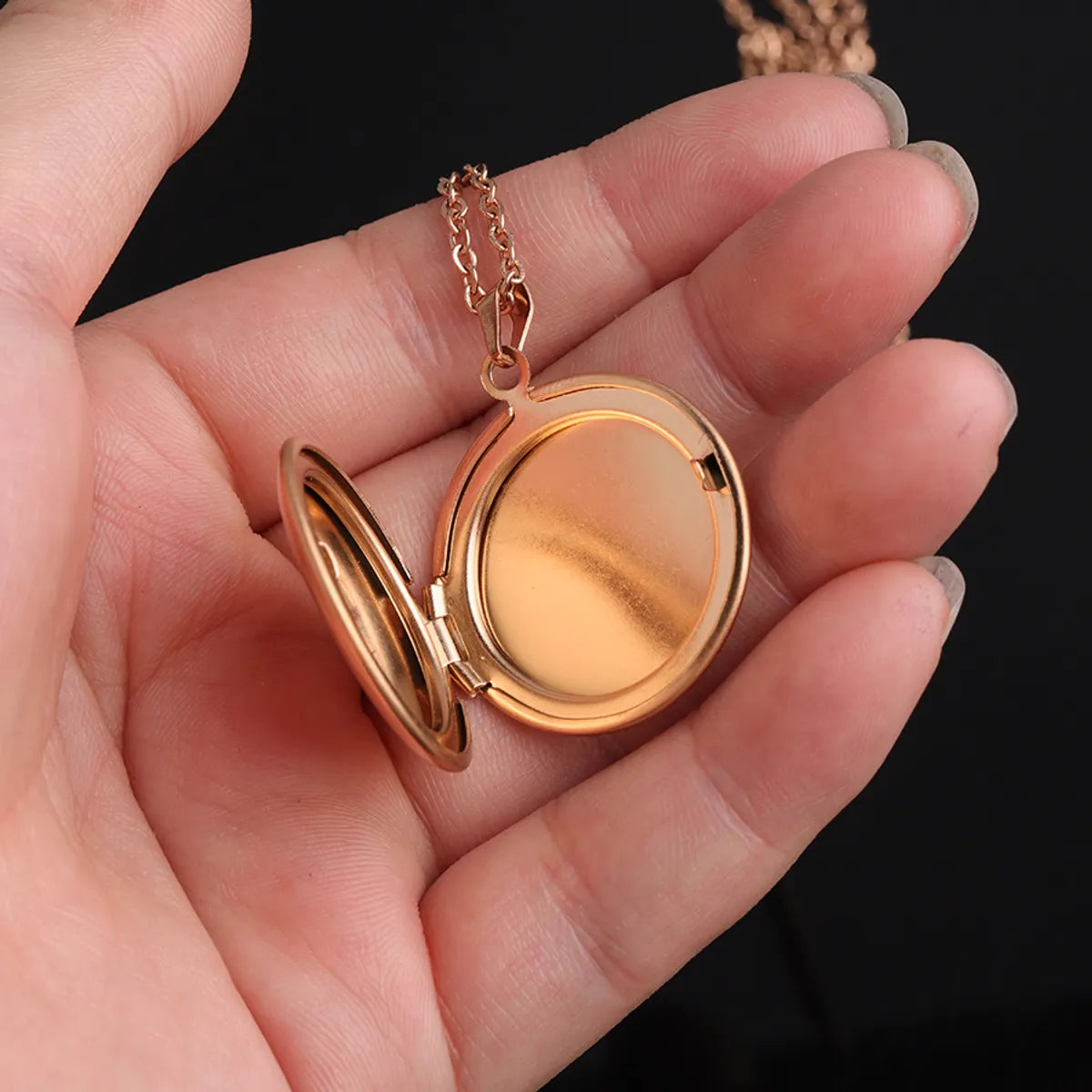 Stainless Steel 18K Gold Plated Simple Style Plating Solid Color None Pendant Necklace