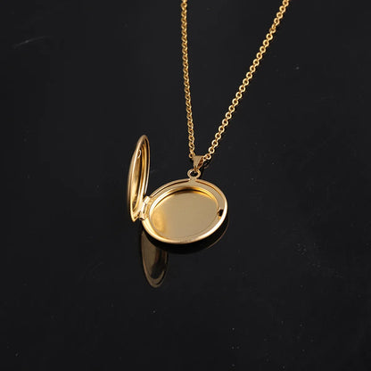 Stainless Steel 18K Gold Plated Simple Style Plating Solid Color None Pendant Necklace