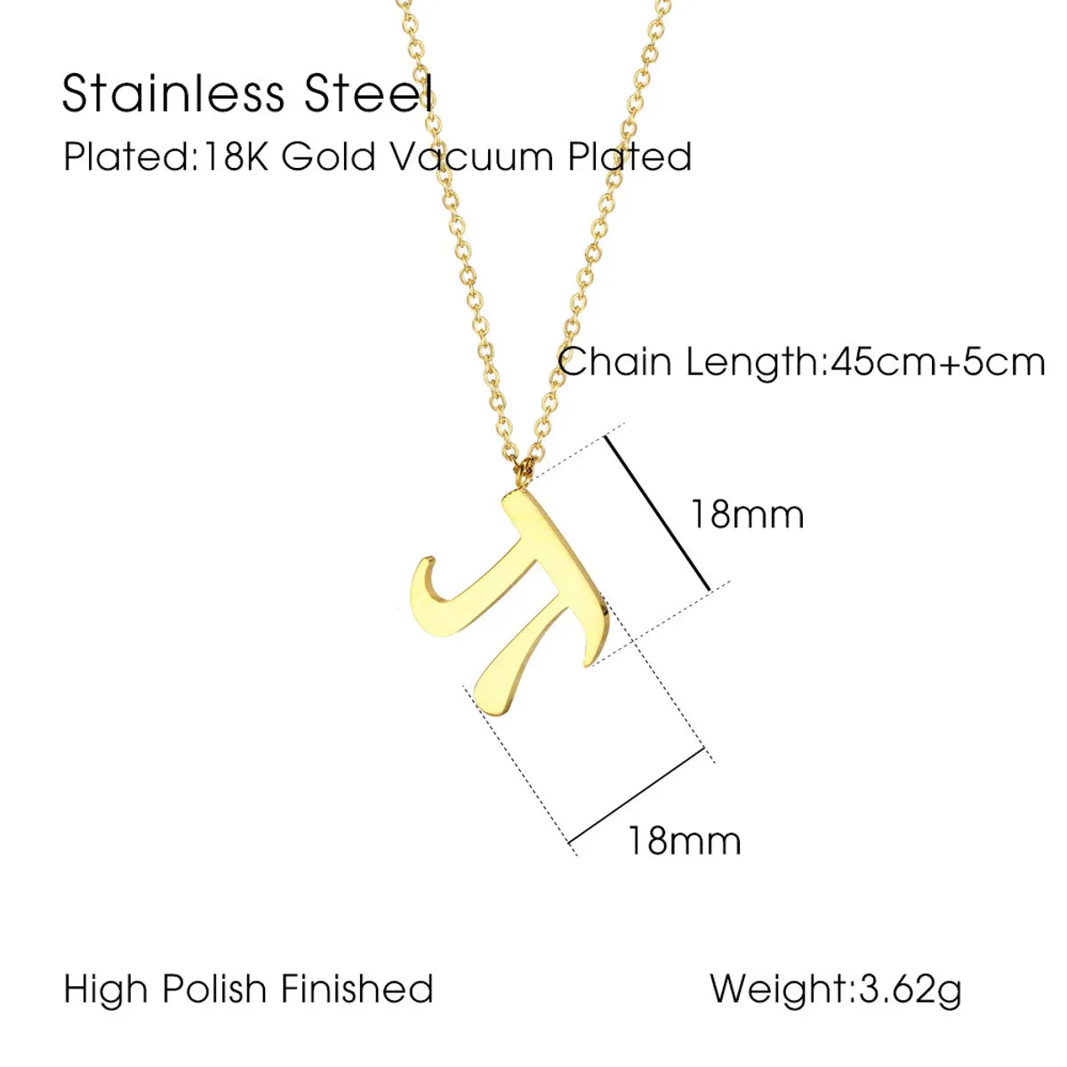 Simple Style Solid Color Stainless Steel Plating Gold Plated Pendant Necklace