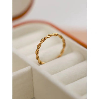 Simple Style Solid Color Stainless Steel Plating Gold Plated Rings