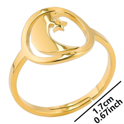 Wholesale Jewelry Simple Style Solid Color 304 Stainless Steel 18K Gold Plated Plating Rings