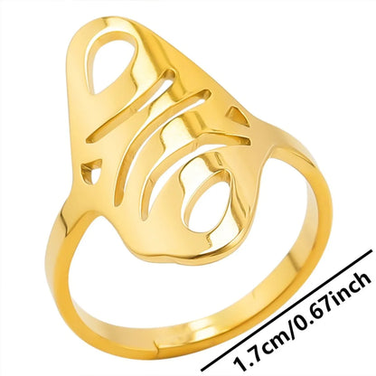 Wholesale Jewelry Simple Style Solid Color 304 Stainless Steel 18K Gold Plated Plating Rings