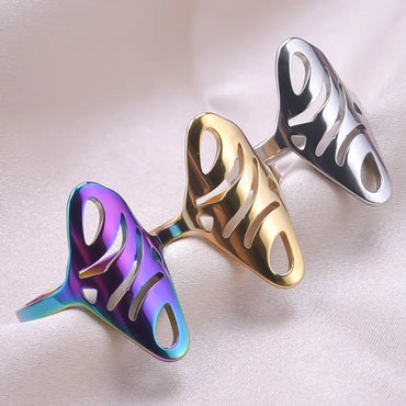 Wholesale Jewelry Simple Style Solid Color 304 Stainless Steel 18K Gold Plated Plating Rings