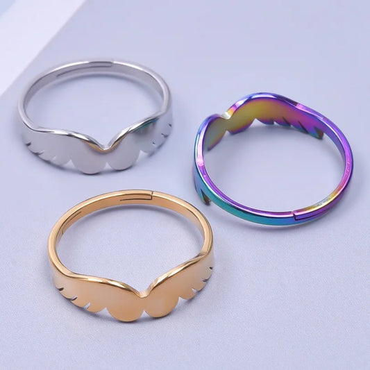 Wholesale Jewelry Simple Style Solid Color 304 Stainless Steel 18K Gold Plated Plating Rings