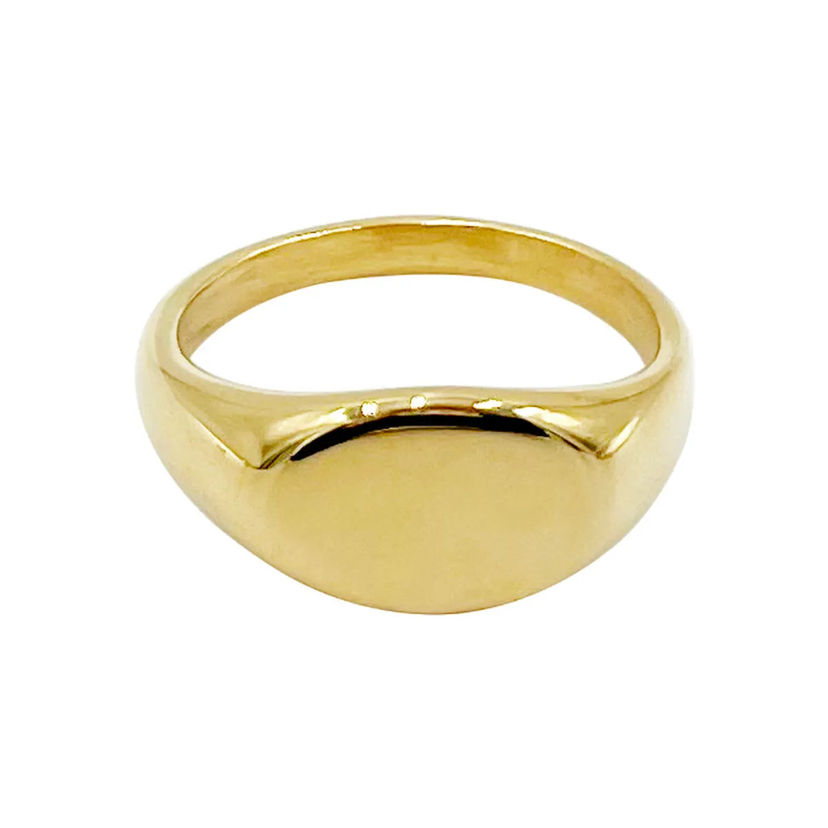 Simple Style Solid Color Stainless Steel Plating Gold Plated Rings