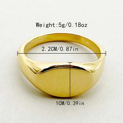 Simple Style Solid Color Stainless Steel Plating Gold Plated Rings