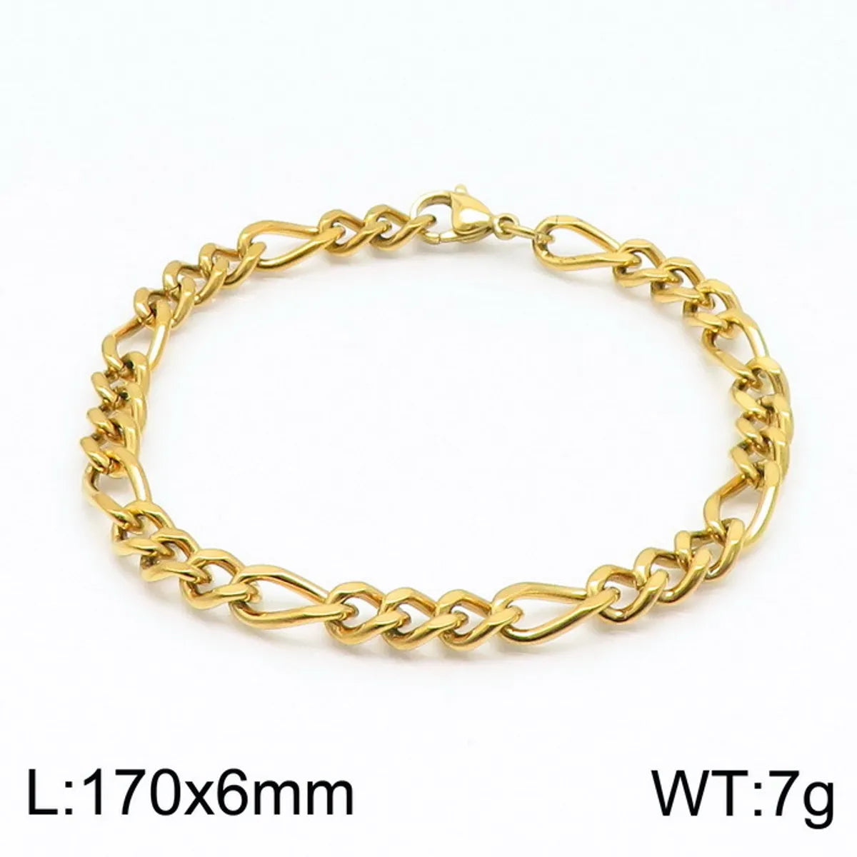 Simple Style Solid Color Stainless Steel Plating 18K Gold Plated Men'S Bracelets