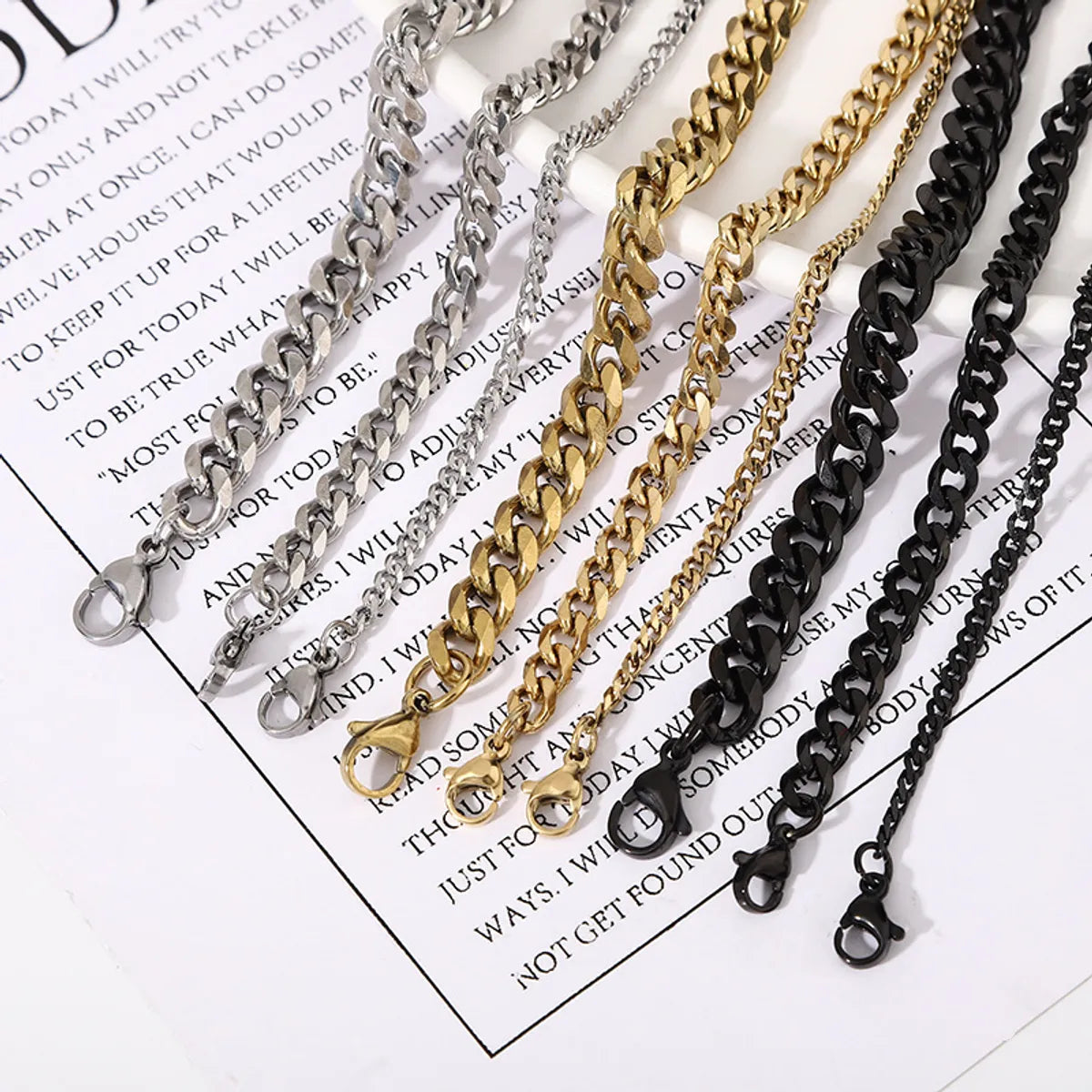 Simple Style Solid Color Stainless Steel Plating Necklace 1 Piece