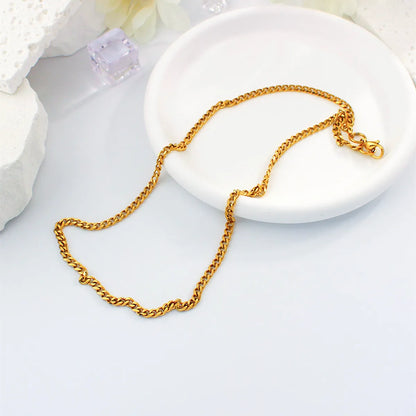 Simple Style Solid Color Stainless Steel Plating Necklace