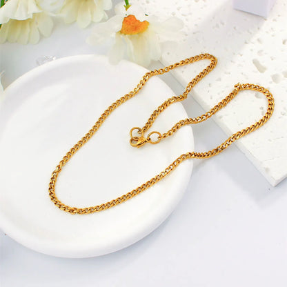 Simple Style Solid Color Stainless Steel Plating Necklace