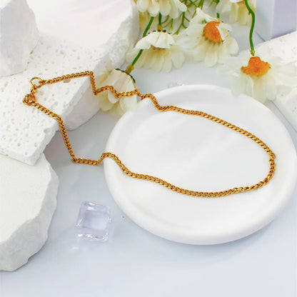 Simple Style Solid Color Stainless Steel Plating Necklace