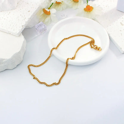 Simple Style Solid Color Stainless Steel Plating Necklace