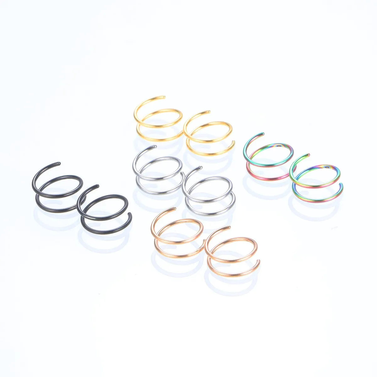 Simple Style Solid Color Stainless Steel Plating Nose Ring