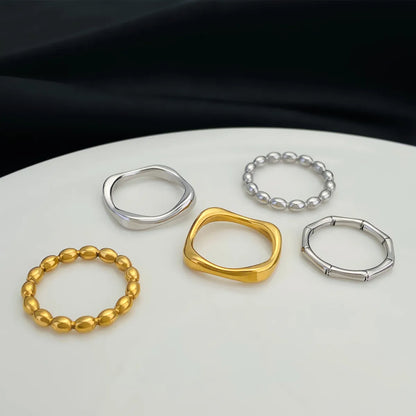 Simple Style Solid Color Stainless Steel Plating Rings