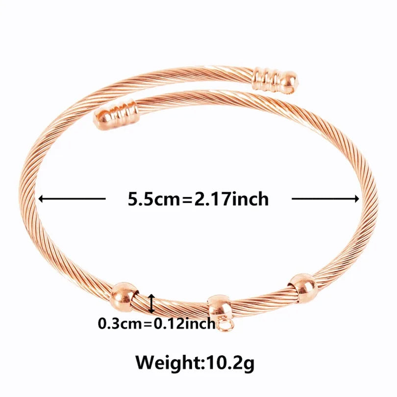 Simple Style Solid Color 304 Stainless Steel 18K Gold Plated Twisted Cable Bracele Bangle In Bulk