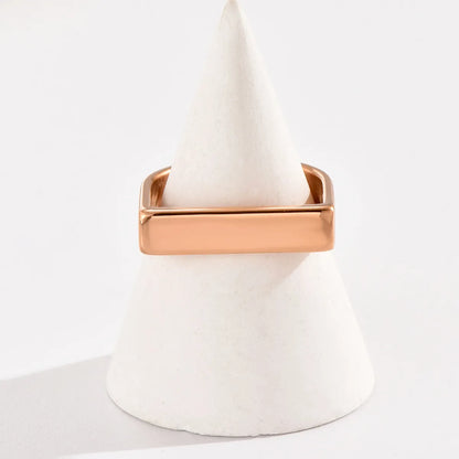 Simple Style Solid Color Stainless Steel Polishing Plating Rose Gold Plated Rings