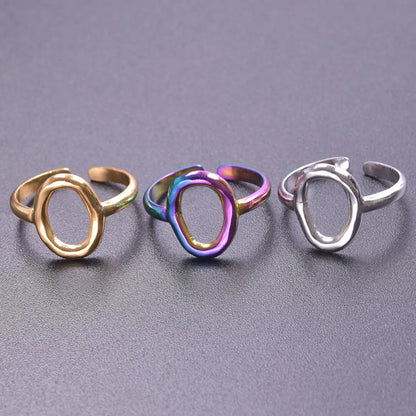 Simple Style Solid Color Stainless Steel Polishing Rings