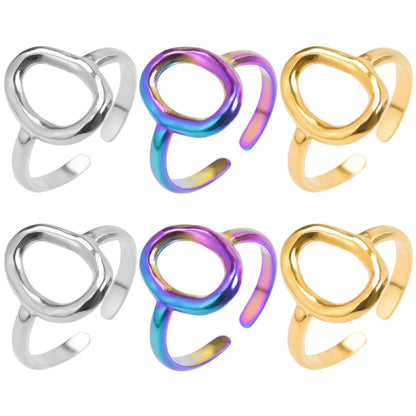 Simple Style Solid Color Stainless Steel Polishing Rings