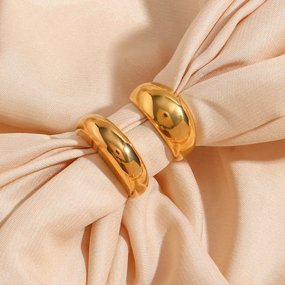 Simple Style Solid Color Stainless Steel Metal Gold Plated Rings