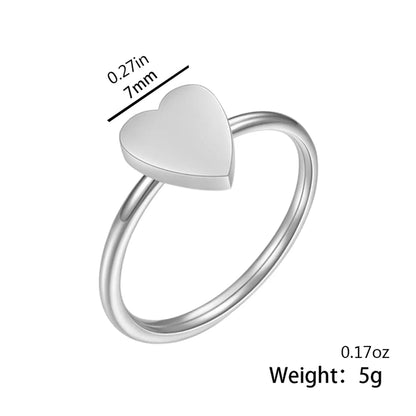 Simple Style Solid Color Stainless Steel Rings