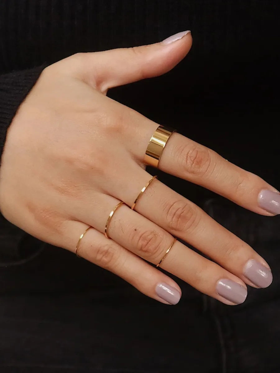 Simple Style Solid Color Stainless Steel Rings