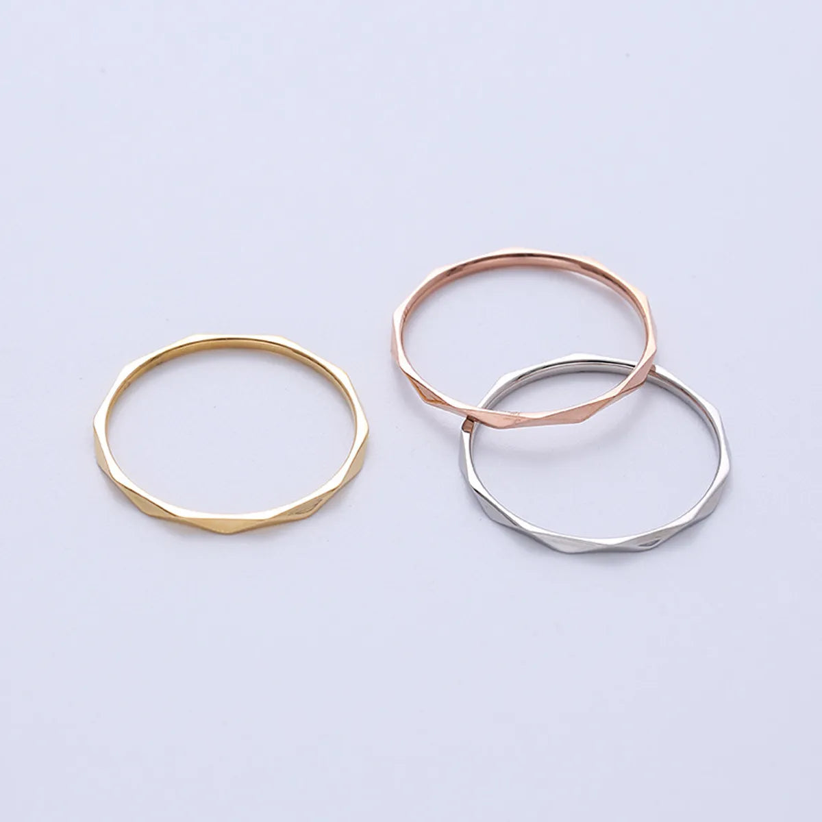 Simple Style Solid Color Stainless Steel Rings Plating Stainless Steel Rings