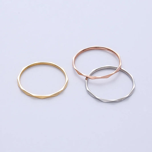 Simple Style Solid Color Stainless Steel Rings Plating Stainless Steel Rings