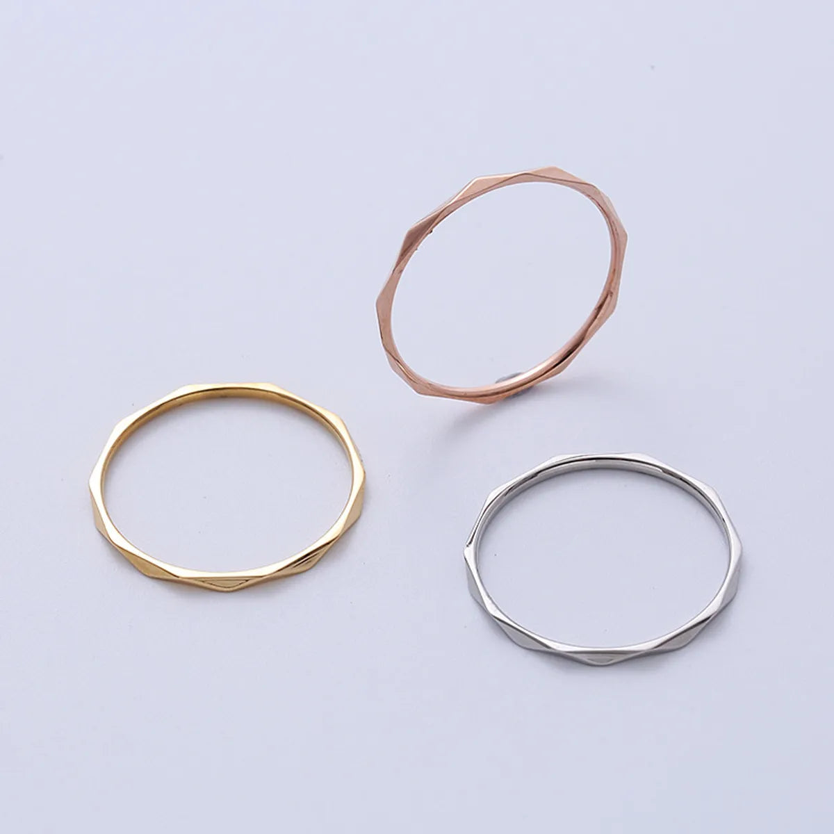 Simple Style Solid Color Stainless Steel Rings Plating Stainless Steel Rings