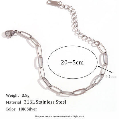 Simple Style Solid Color Stainless Steel Titanium Steel Bracelets Waist Chain Necklace 1 Piece