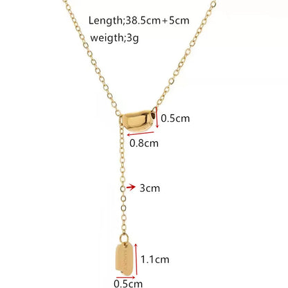 Simple Style Solid Color Stainless Steel Titanium Steel Plating 18k Gold Plated Silver Plated Pendant Necklace