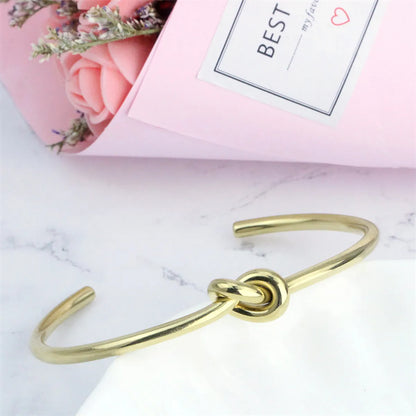 Simple Style Solid Color Stainless Steel Titanium Steel Polishing Plating Rose Gold Plated Gold Plated Bangle