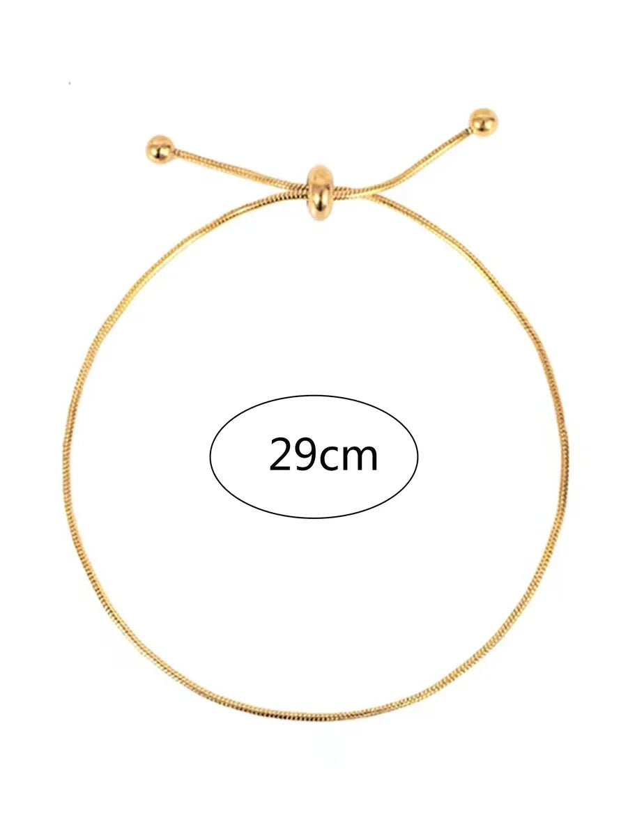 Simple Style Solid Color Stainless Steel Women's Anklet