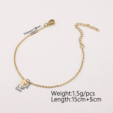 Simple Style Solid Color Stainless Steel Women's Anklet