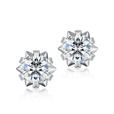 Simple Style Solid Color Sterling Silver Gra Plating Inlay Moissanite 18k Gold Plated Ear Studs