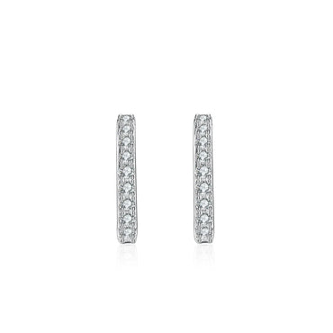 Simple Style Solid Color Sterling Silver Inlay Moissanite Earrings