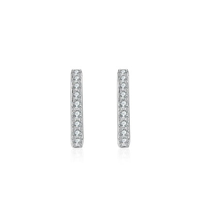 Simple Style Solid Color Sterling Silver Inlay Moissanite Earrings