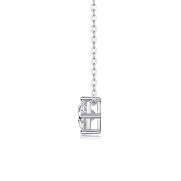 Simple Style Solid Color Sterling Silver Inlay Moissanite Pendant Necklace