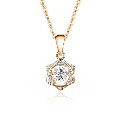 Simple Style Solid Color Sterling Silver Inlay Moissanite Zircon Pendant Necklace