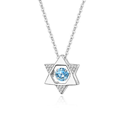 Simple Style Solid Color Sterling Silver Inlay Moissanite Zircon Pendant Necklace