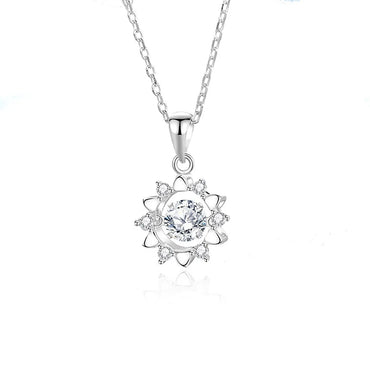 Simple Style Solid Color Sterling Silver Inlay Moissanite Zircon Pendant Necklace