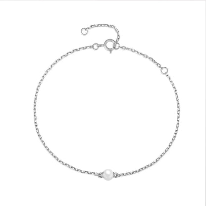 Simple Style Solid Color Sterling Silver Plating Bracelets