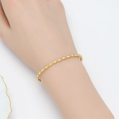 Simple Style Solid Color Sterling Silver Plating Gold Plated Bracelets