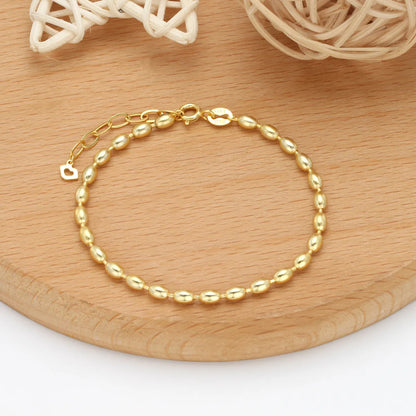 Simple Style Solid Color Sterling Silver Plating Gold Plated Bracelets