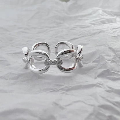 Simple Style Solid Color Sterling Silver Plating Gold Plated Rings