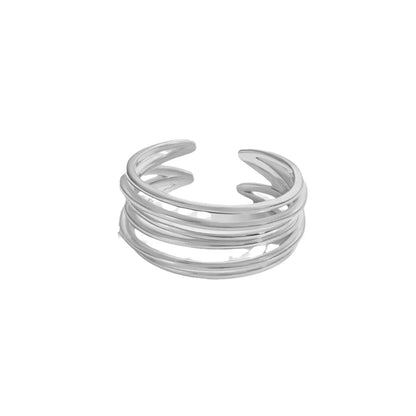 Simple Style Solid Color Sterling Silver Plating Gold Plated Rings